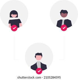 Illustration Of Everyone Connected To Each Other. Vector Illustration