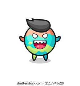 ilustración de las bombas de baño malignos personaje de mascota , diseño de estilo lindo para camiseta, pegatina, elemento logo