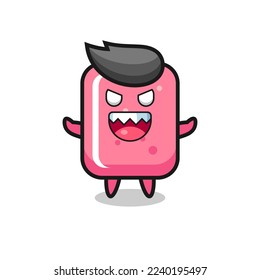 illustration of evil bubble gum mascot character , cute style design for t shirt, sticker, logo element