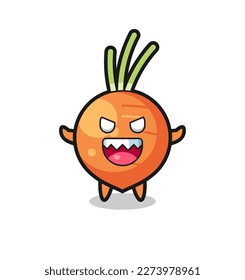 illustration of evil carrot mascot character , cute style design for t shirt, sticker, logo element