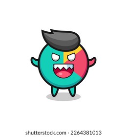illustration of evil chart mascot character , cute style design for t shirt, sticker, logo element