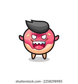 illustration of evil doughnut mascot character