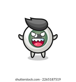 illustration of evil eyeball mascot character , cute style design for t shirt, sticker, logo element