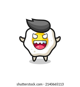 illustration of evil fried egg mascot character , cute style design for t shirt, sticker, logo element