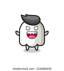 illustration of evil ghost mascot character , cute style design for t shirt, sticker, logo element