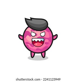 illustration of evil ice cream scoop mascot character , cute style design for t shirt, sticker, logo element