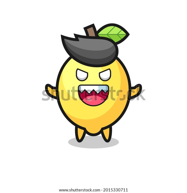 Illustration Evil Lemon Mascot Character Cute Stock Vector (Royalty ...