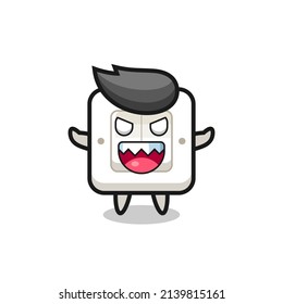 ilustración del personaje de la mascota del interruptor de luz malvada , diseño de estilo lindo para camiseta, pegatina, elemento logotipo