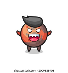 illustration of evil mars mascot character , cute style design for t shirt, sticker, logo element