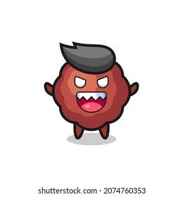 illustration of evil meatball mascot character , cute style design for t shirt, sticker, logo element