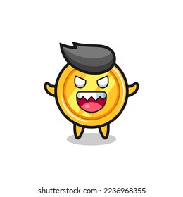 illustration of evil medal mascot character , cute style design for t shirt, sticker, logo element