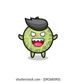 illustration of evil melon fruit mascot character , cute style design for t shirt, sticker, logo element
