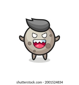illustration of evil moon mascot character , cute style design for t shirt, sticker, logo element