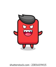 illustration of evil red card mascot character , cute style design for t shirt, sticker, logo element