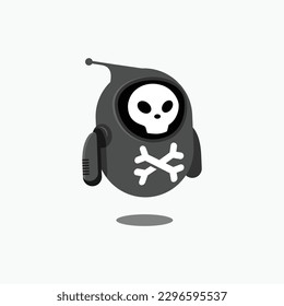 Illustration of a evil robot or virus robot.