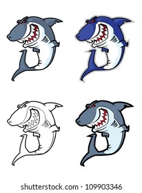 illustration of a evil shark mascot