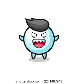 illustration of evil snow ball mascot character , cute style design for t shirt, sticker, logo element