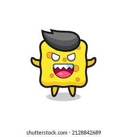 illustration of evil sponge mascot character , cute style design for t shirt, sticker, logo element
