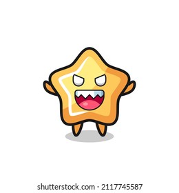 illustration of evil star mascot character , cute style design for t shirt, sticker, logo element