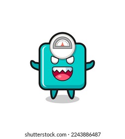 illustration of evil weight scale mascot character , cute style design for t shirt, sticker, logo element