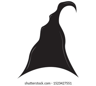 illustration of an evil witch hat, with a white background