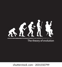 illustration of evolution into classic guitar player