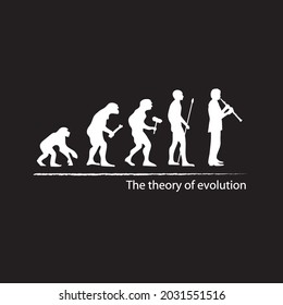 Illustration Of Evolution Into Oboe Player