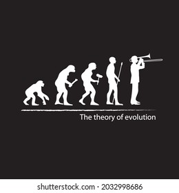 illustration of evolution into trombone player