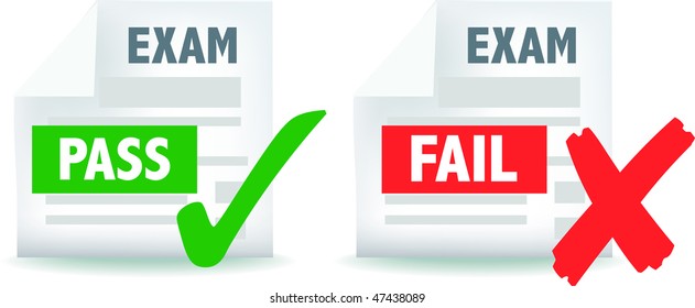 Illustration Of Exam Test Pass Or Fail Icon