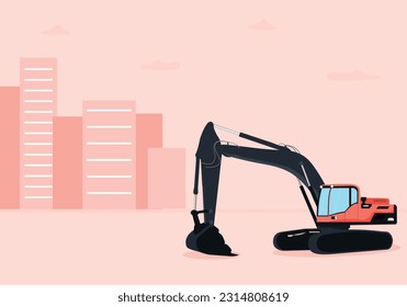 illustration of an excavator. vector