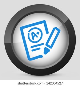 Illustration of excellent evaluation test icon