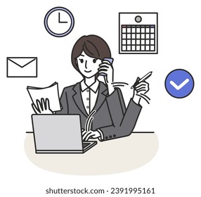 The illustration of excellent female employee