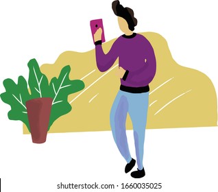 illustration of an excessive use of a smartphone