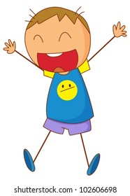 Illustration of an excited kid
