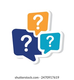 Illustration of exclamation and question mark in speech bubble, icon.