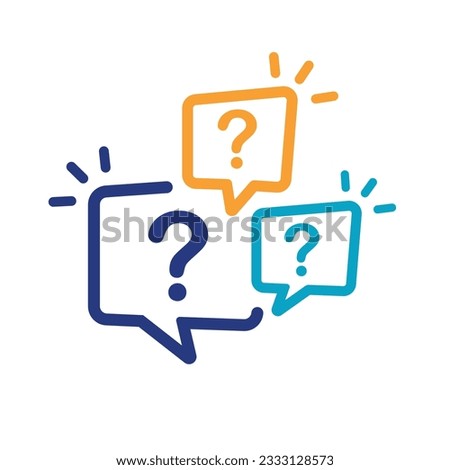 Illustration of exclamation and question mark in speech bubble, icon.