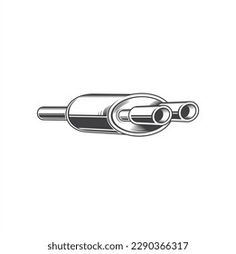 illustration of exhaust, vehicle part, vector art.