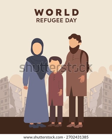 An illustration of an exiled family, capturing the humanitarian suffering of the banished.