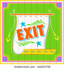 illustration of Exit Poster India truck paint style