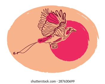 illustration of exotic bird
