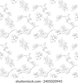 Illustration of an exotic flower. Seamless pattern.