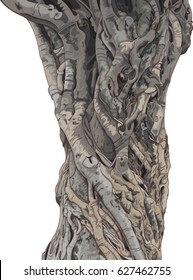 Ilustración del tronco de árbol exótico