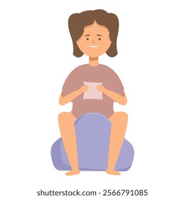 Illustration of an expectant mother doing a seated yoga pose for pregnancy wellness