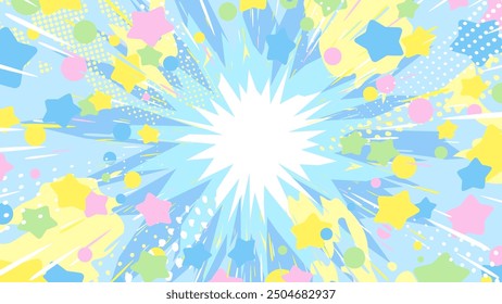 Illustration of explosion light and star spread effect