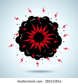 Illustration of a explosion and smoke