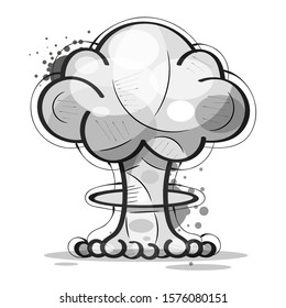 Illustration Of Explosion Suitable For Greeting Card, Poster Or T-shirt Printing.