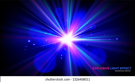 Illustration of explosive effect with ambient color. It is suitable for being as a background or template in science or technology related theme such as: big bang, star explosion in the universe, etc.