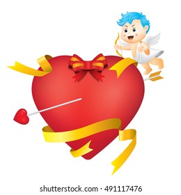  Illustration expressed in hearts and angels.