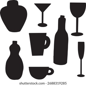 Illustration: It expresses the shape of various bottles, cups, and cups.
