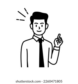 Illustration expressing a businessman or teacher holding a booklet and confidently taking the best pose